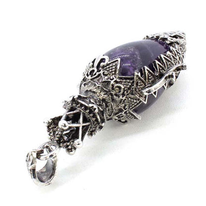 Water Drop Crystal Pendulum for Dowsing, Natural Amethyst, Rose Quartz, Onyx Antique Pendulums for Spiritual Divination