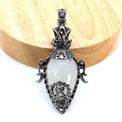 Water Drop Crystal Pendulum for Dowsing, Natural Amethyst, Rose Quartz, Onyx Antique Pendulums for Spiritual Divination