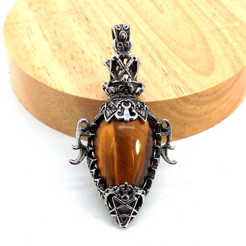 Water Drop Crystal Pendulum for Dowsing, Natural Amethyst, Rose Quartz, Onyx Antique Pendulums for Spiritual Divination