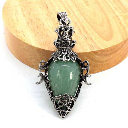 Water Drop Crystal Pendulum for Dowsing, Natural Amethyst, Rose Quartz, Onyx Antique Pendulums for Spiritual Divination
