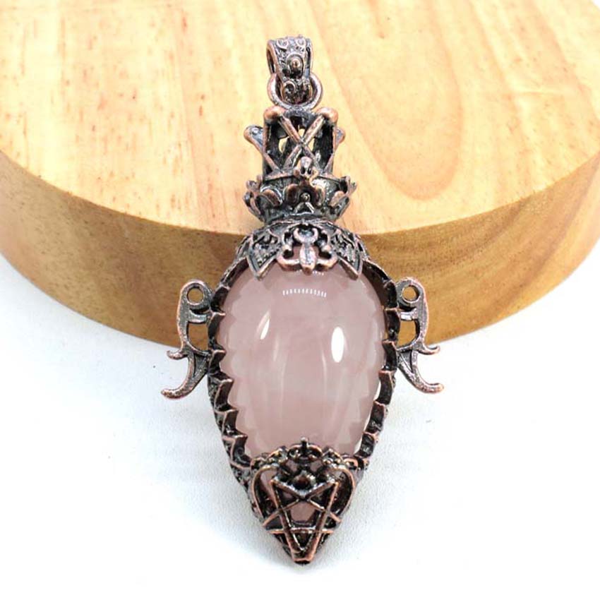 Water Drop Crystal Pendulum for Dowsing, Natural Amethyst, Rose Quartz, Onyx Antique Pendulums for Spiritual Divination
