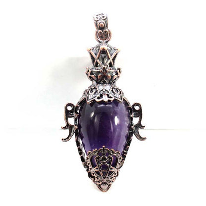 Water Drop Crystal Pendulum for Dowsing, Natural Amethyst, Rose Quartz, Onyx Antique Pendulums for Spiritual Divination