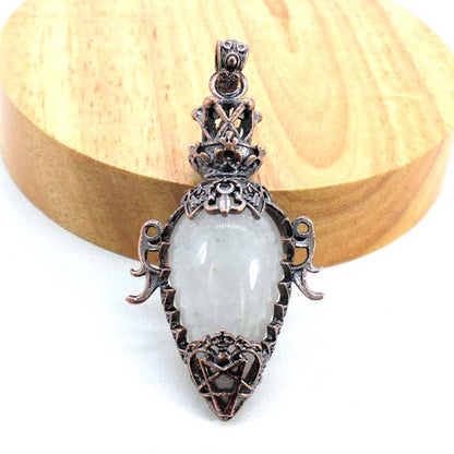 Water Drop Crystal Pendulum for Dowsing, Natural Amethyst, Rose Quartz, Onyx Antique Pendulums for Spiritual Divination