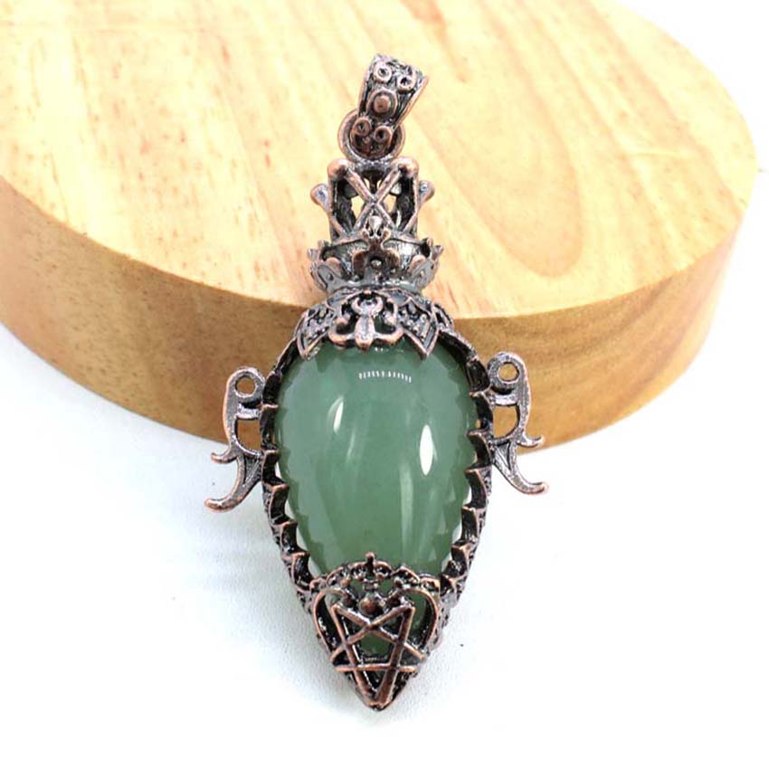 Water Drop Crystal Pendulum for Dowsing, Natural Amethyst, Rose Quartz, Onyx Antique Pendulums for Spiritual Divination