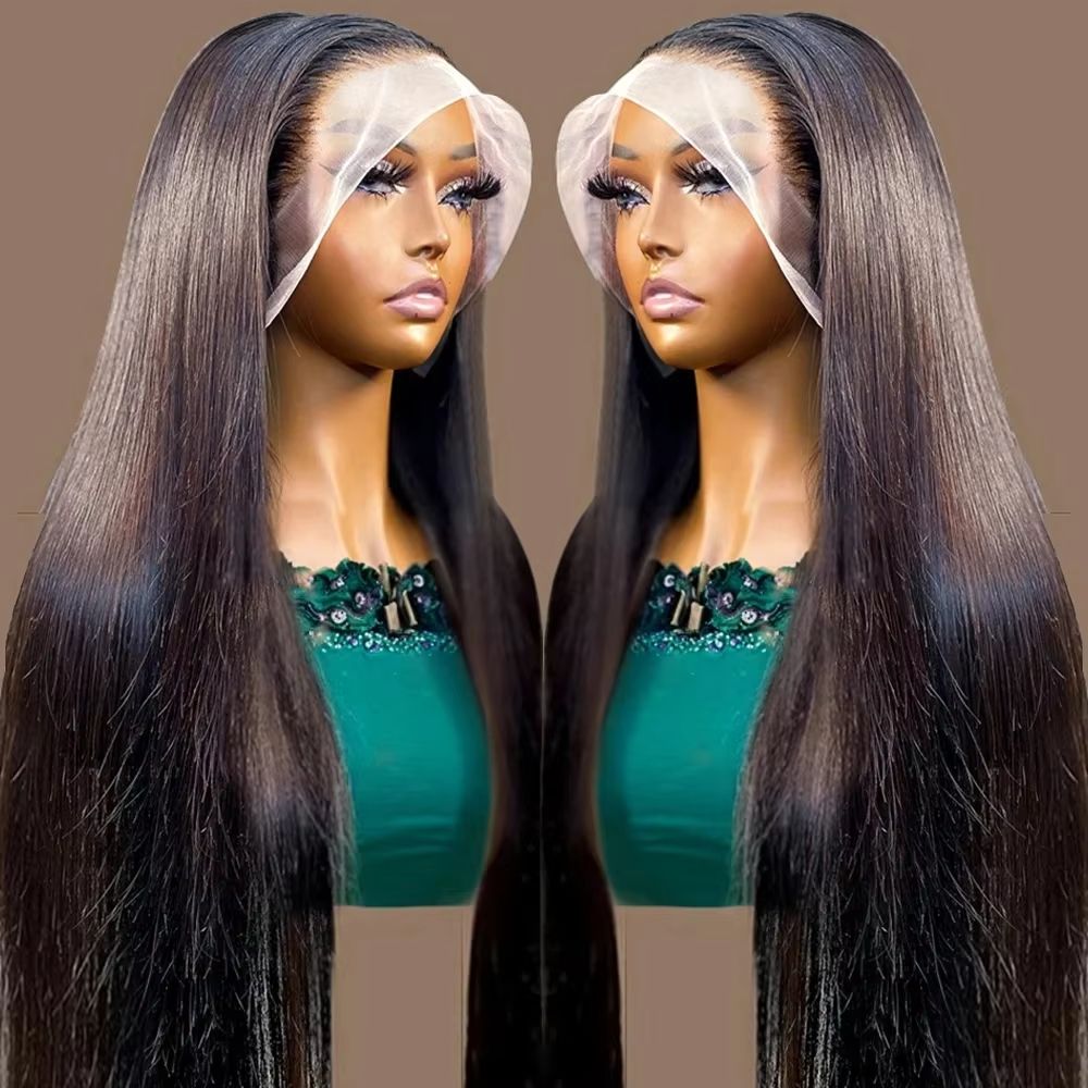 HD 360 Full Lace Wig 36" Bone Straight Human Hair Wig with Pre-Plucked 13x6 Lace Frontal for Women