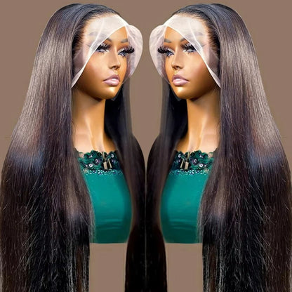 HD 360 Full Lace Wig 36" Bone Straight Human Hair Wig with Pre-Plucked 13x6 Lace Frontal for Women