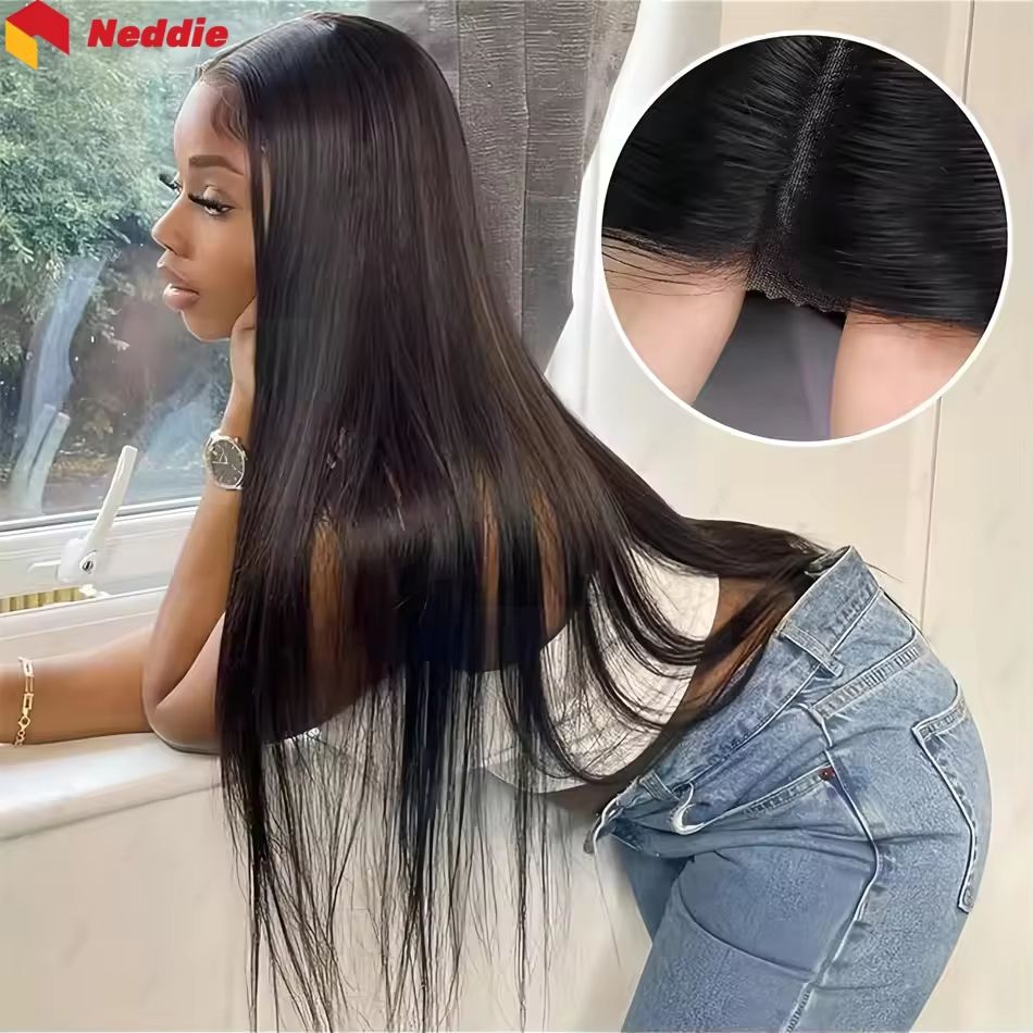 30" Glueless HD Lace Closure Wig – 100% Human Hair, Pre-Cut Ready to Wear Bone Straight Wig (4x4/5x5)