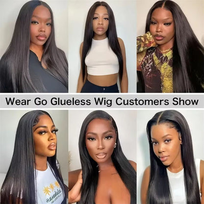 30" Glueless HD Lace Closure Wig – 100% Human Hair, Pre-Cut Ready to Wear Bone Straight Wig (4x4/5x5)