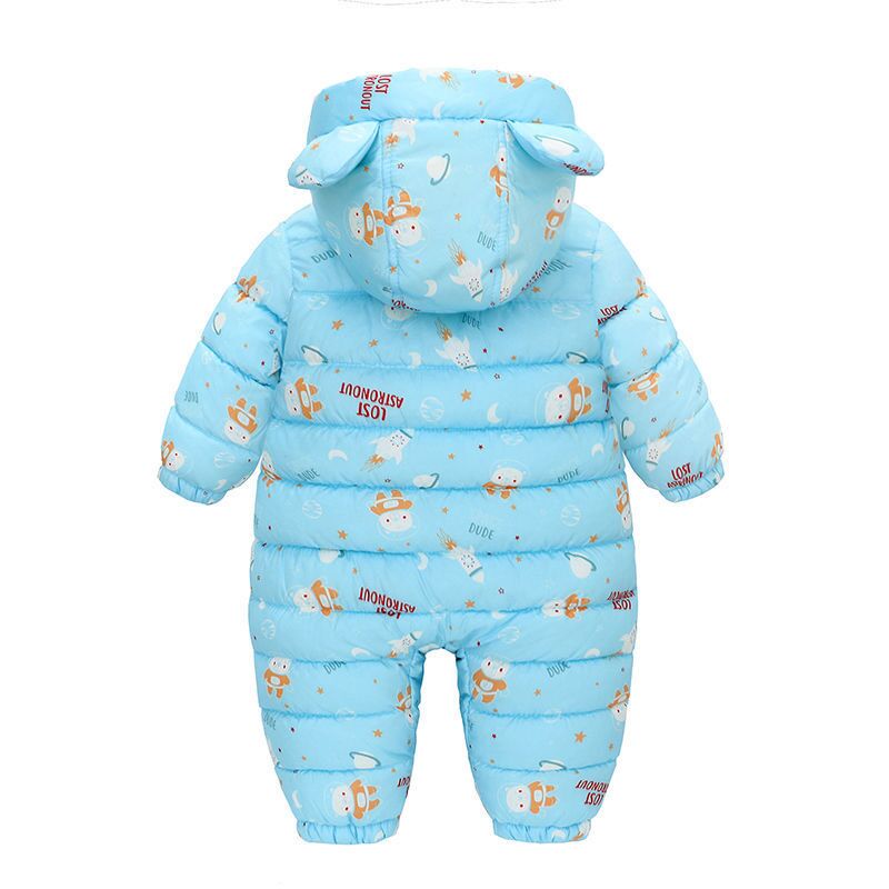 Hooded Autumn Winter Baby Snowsuit Plus Velvet Warm Baby Girl Romper Baby Boy Jumpsuit Infant Winter Overalls Coat Thick