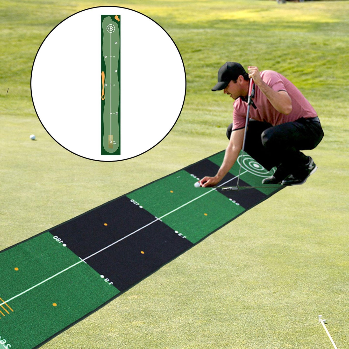 Lightweight Foldable Golf Putting Mat, Portable Golf Putting Practice Mat, Durable Golf Training Pad, Golf Accessories