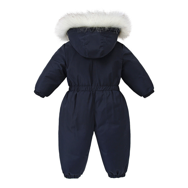 Warm Plus Velvet Winter Ski Suit Baby Jumpsuit Boy Overalls Kids Toddler Girl Clothes Children Clothing Warm Coat