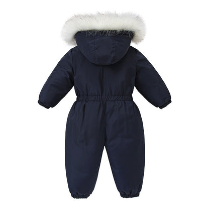 Warm Plus Velvet Winter Ski Suit Baby Jumpsuit Boy Overalls Kids Toddler Girl Clothes Children Clothing Warm Coat