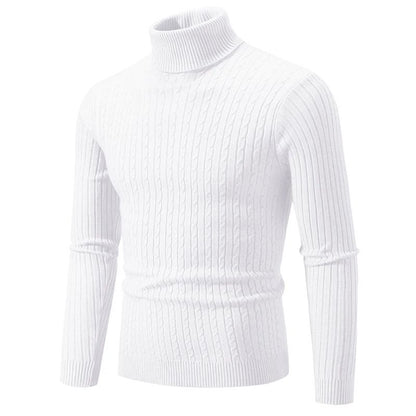 Mens High Neck Knitted Turtleneck Pullover Winter Sweater