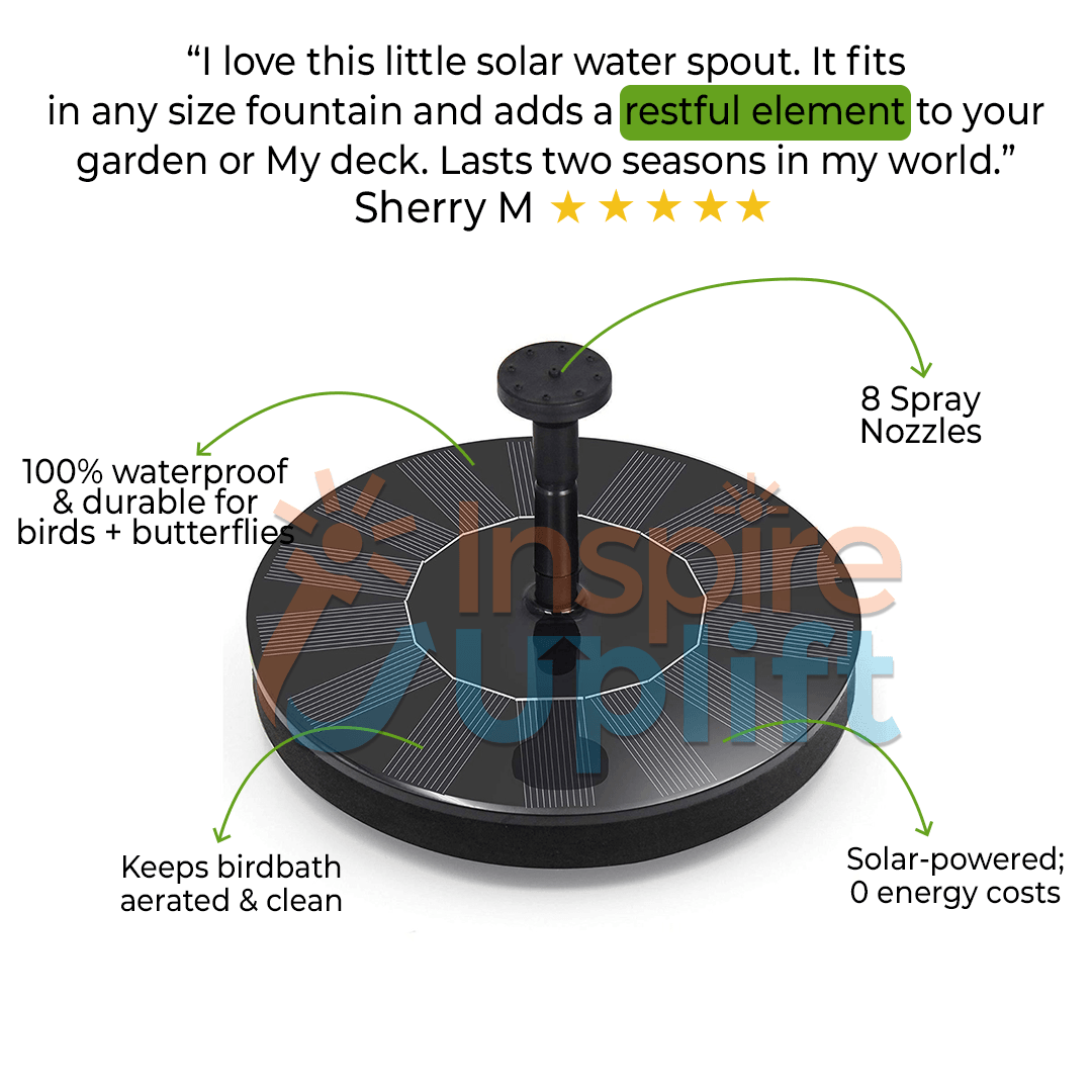 Solar Water Fountain for Garden – Eco-Friendly Outdoor Solar-Powered Fountain, Gift for Garden Lovers, Garden Fountain