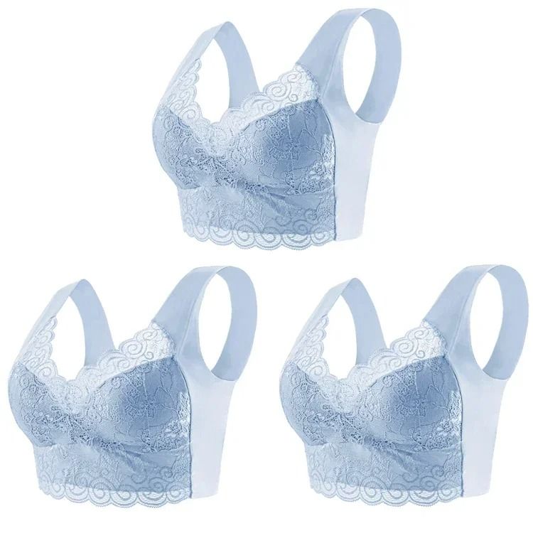 Cooling Ice Silk Wireless Lace Bra Top with Seamless Support for Everyday Comfort