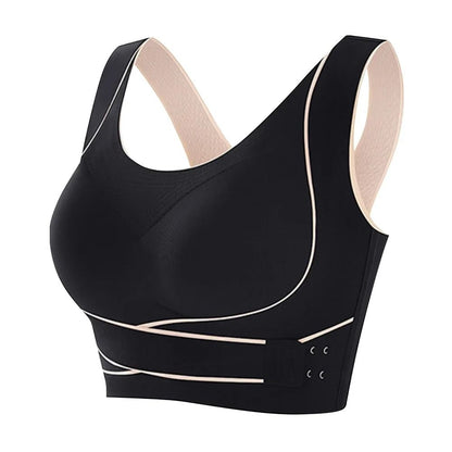 Sports Bra Front Adjustable Buckle Wireless Padded Breathable Top