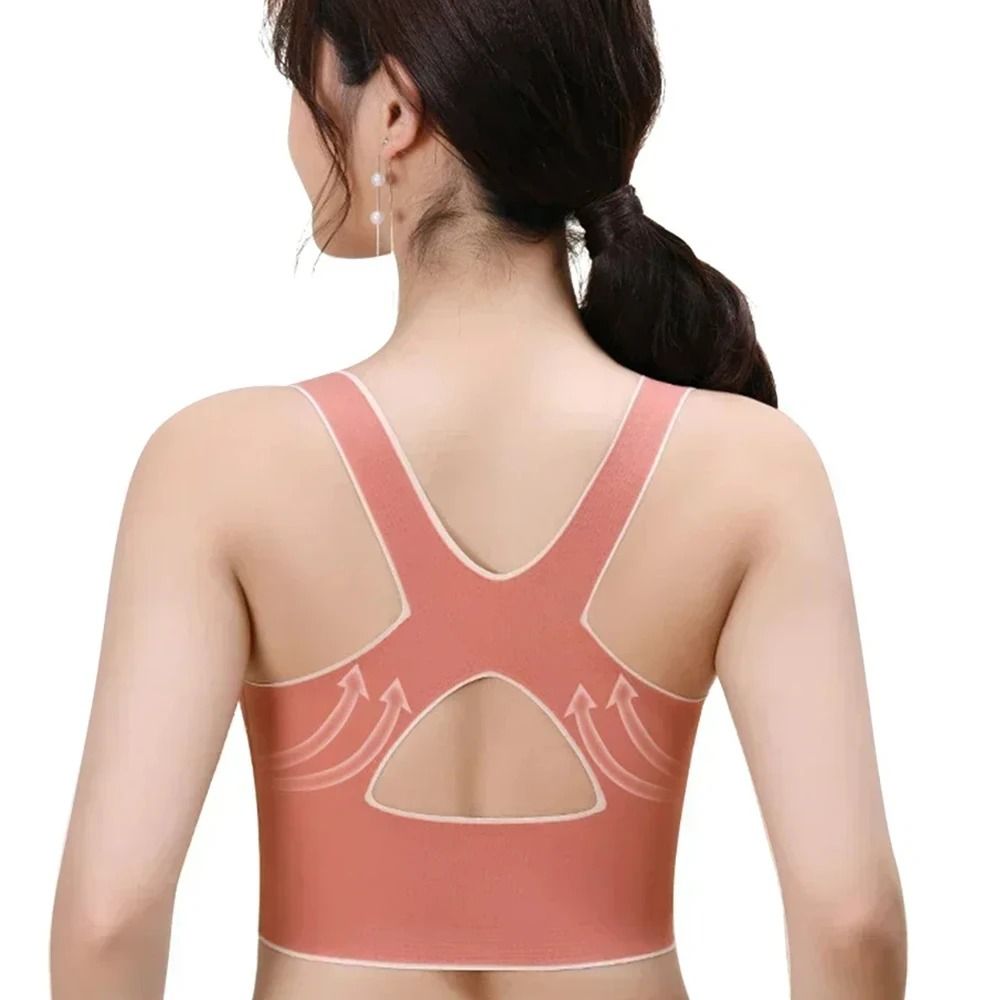 Sports Bra Adjustable Buckle Wireless Padded Comfy Yoga Fitness Top