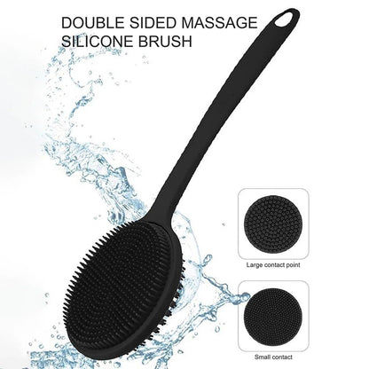 Bath Back Brush with Handle and Exfoliating Shower Sponge