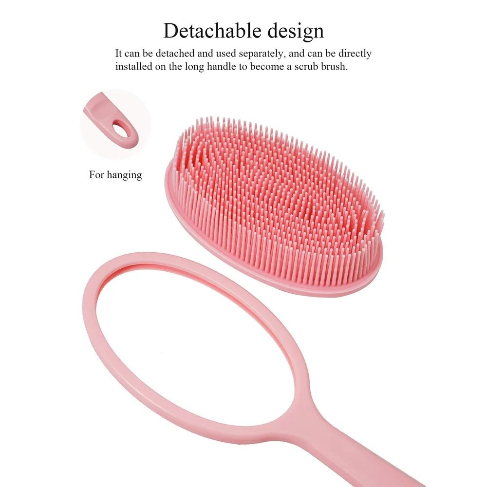 Bath Back Brush with Handle and Exfoliating Shower Sponge