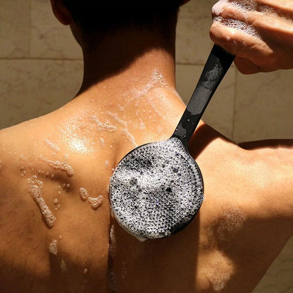 Bath Back Brush with Handle and Exfoliating Shower Sponge