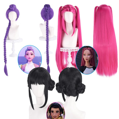 KPop Demon Hunters Cosplay Wig for Rumi, Mira & Zoey Heat-Resistant Anime Character