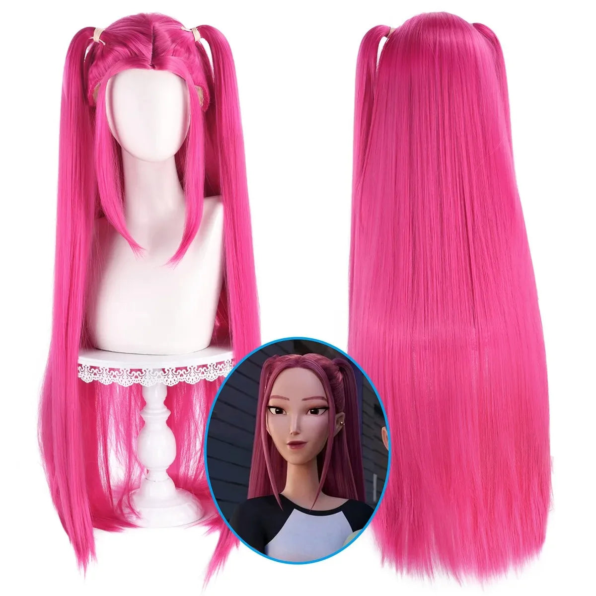 KPop Demon Hunters Cosplay Wig for Rumi, Mira & Zoey Heat-Resistant Anime Character
