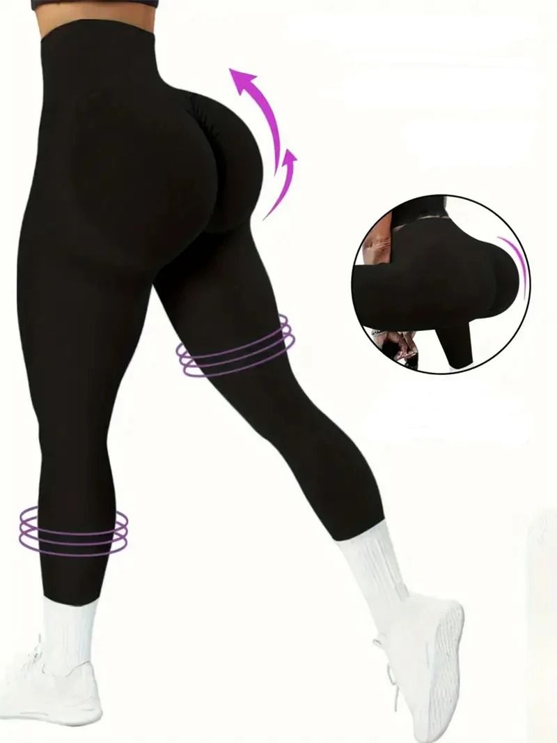 Solid Color Seamless High Waist Yoga Leggings Women Workout Pants