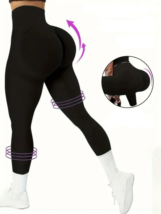 Solid Color Seamless High Waist Yoga Leggings Women Workout Pants