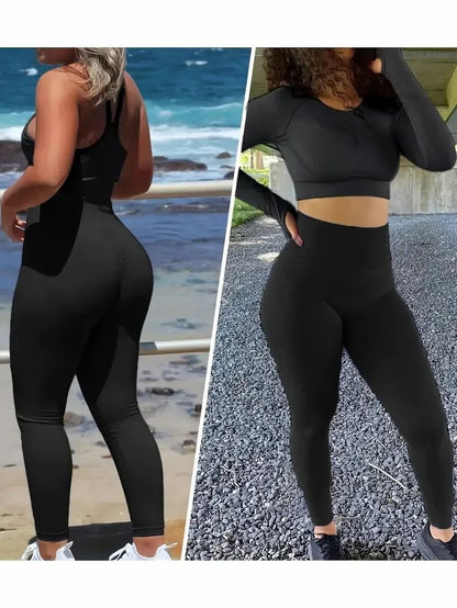 Solid Color Seamless High Waist Yoga Leggings Women Workout Pants