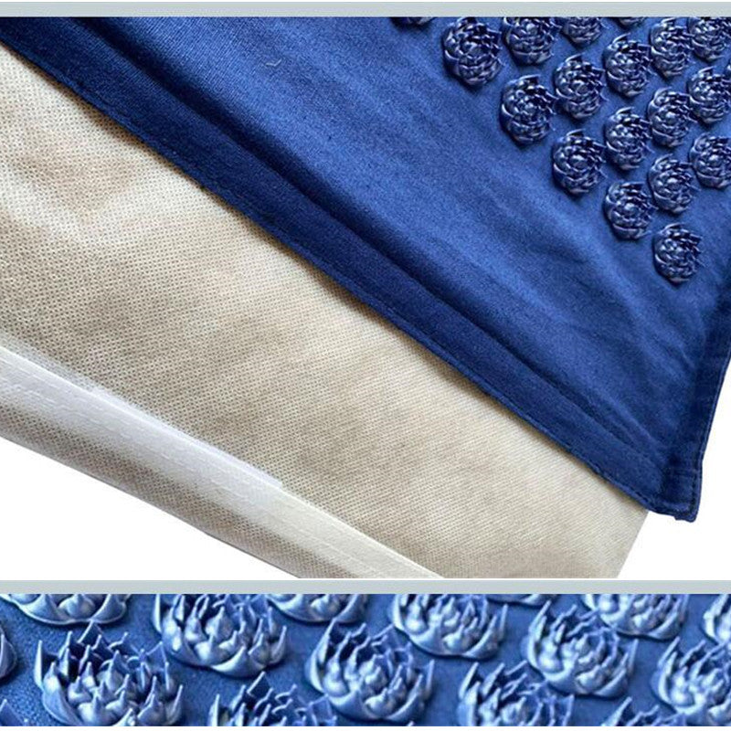 Lotus Spike Acupressure Mat Cushion, Nature Linen Coconut Palm Massage Yoga Mat Sport Pillow with Carry Bag for Stress