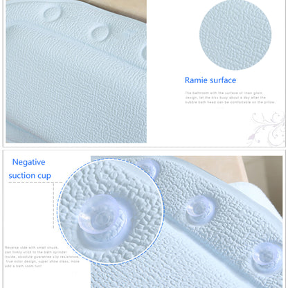 Luxury SPA Soft Bath Pillow for Comfortable Neck and Back, Eco-Friendly Bathtub Cushion Bathroom Headrest with Suction