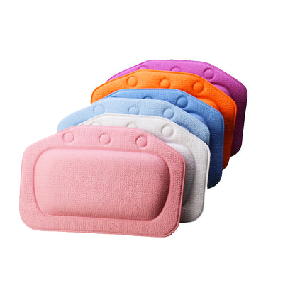 Luxury SPA Soft Bath Pillow for Comfortable Neck and Back, Eco-Friendly Bathtub Cushion Bathroom Headrest with Suction