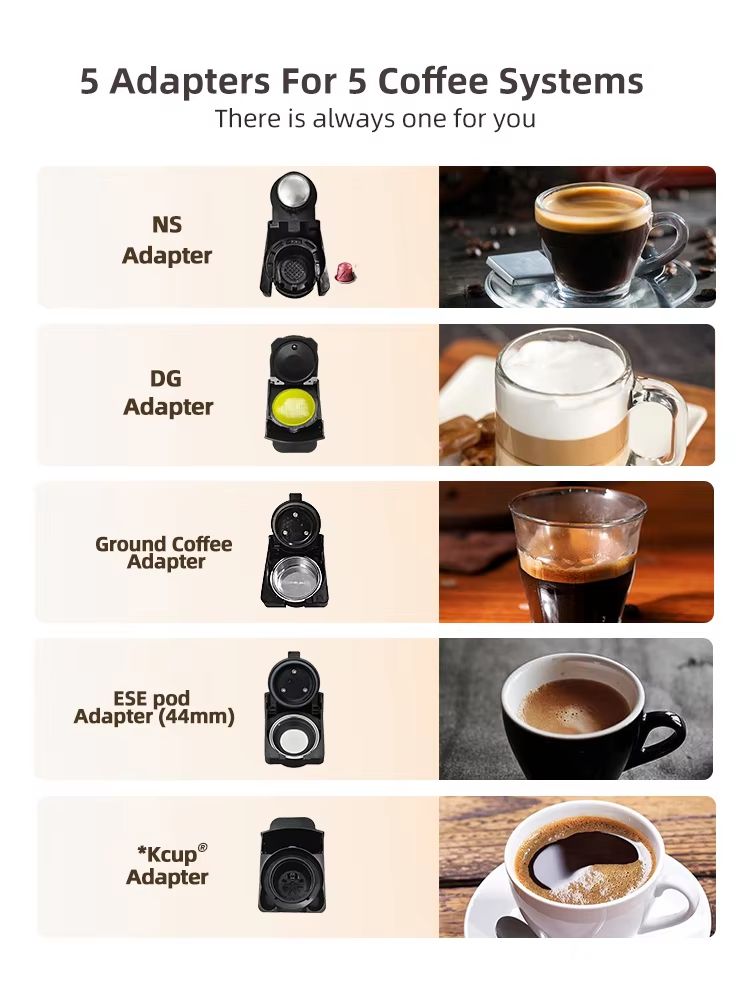 HiBREW 5-in-1 Multi-Capsule Coffee Machine - 19-Bar Hot & Cold Espresso Maker (Compatible with Nespresso, DG, K-Cup & Po