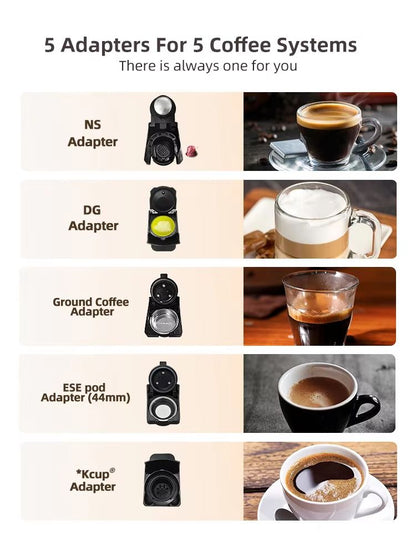 HiBREW 5-in-1 Multi-Capsule Coffee Machine - 19-Bar Hot & Cold Espresso Maker (Compatible with Nespresso, DG, K-Cup & Po