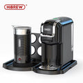 black coffee machine + milk frother + coffee capsules holder