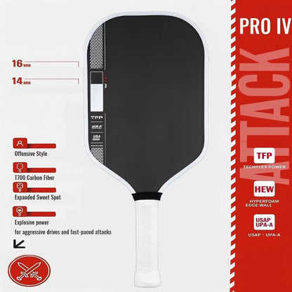 Perseus Pro IV Pickleball Paddle – Gen 4 Foam Core with T700 Carbon Fiber Face