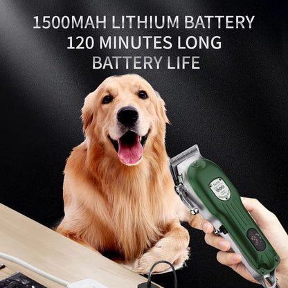 Professional Dog Hair Clipper – All-Metal Rechargeable Pet Grooming Trimmer for Dogs & Cats with Low Noise Cutting