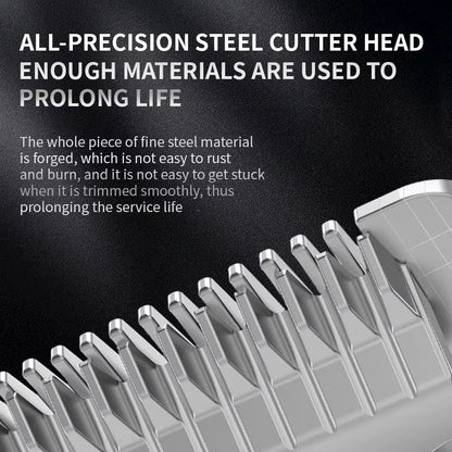 Professional Dog Hair Clipper – All-Metal Rechargeable Pet Grooming Trimmer for Dogs & Cats with Low Noise Cutting