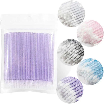 Crystal Disposable Eyelash Brushes & Microbrushes for Precise Lash Extensions, Single-Use Tools for Beauty Professionals