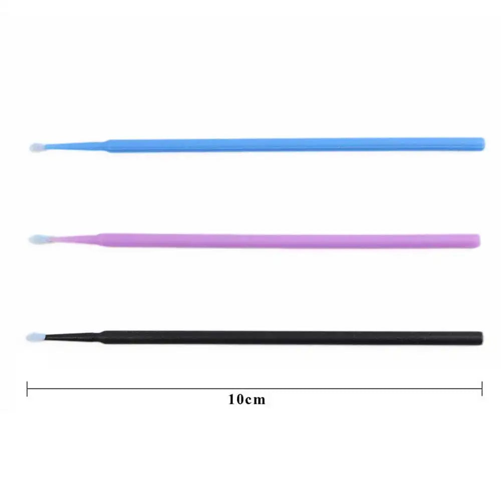 Crystal Disposable Eyelash Brushes & Microbrushes for Precise Lash Extensions, Single-Use Tools for Beauty Professionals