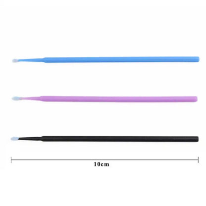 Crystal Disposable Eyelash Brushes & Microbrushes for Precise Lash Extensions, Single-Use Tools for Beauty Professionals