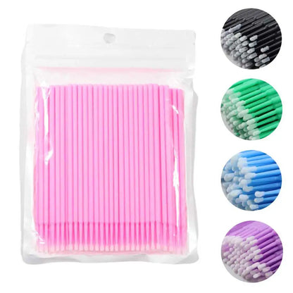 Crystal Disposable Eyelash Brushes & Microbrushes for Precise Lash Extensions, Single-Use Tools for Beauty Professionals