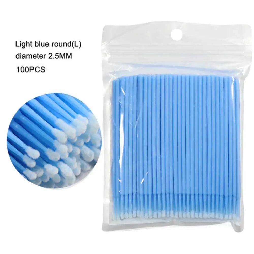 Crystal Disposable Eyelash Brushes & Microbrushes for Precise Lash Extensions, Single-Use Tools for Beauty Professionals