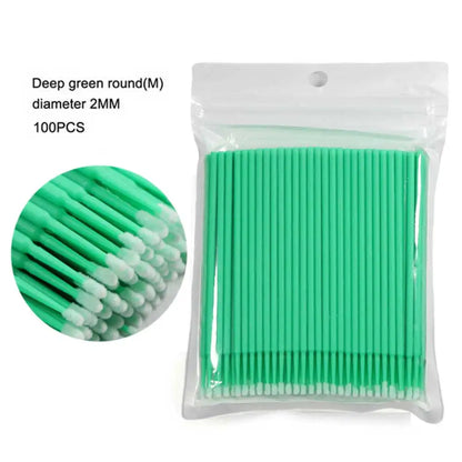 Crystal Disposable Eyelash Brushes & Microbrushes for Precise Lash Extensions, Single-Use Tools for Beauty Professionals