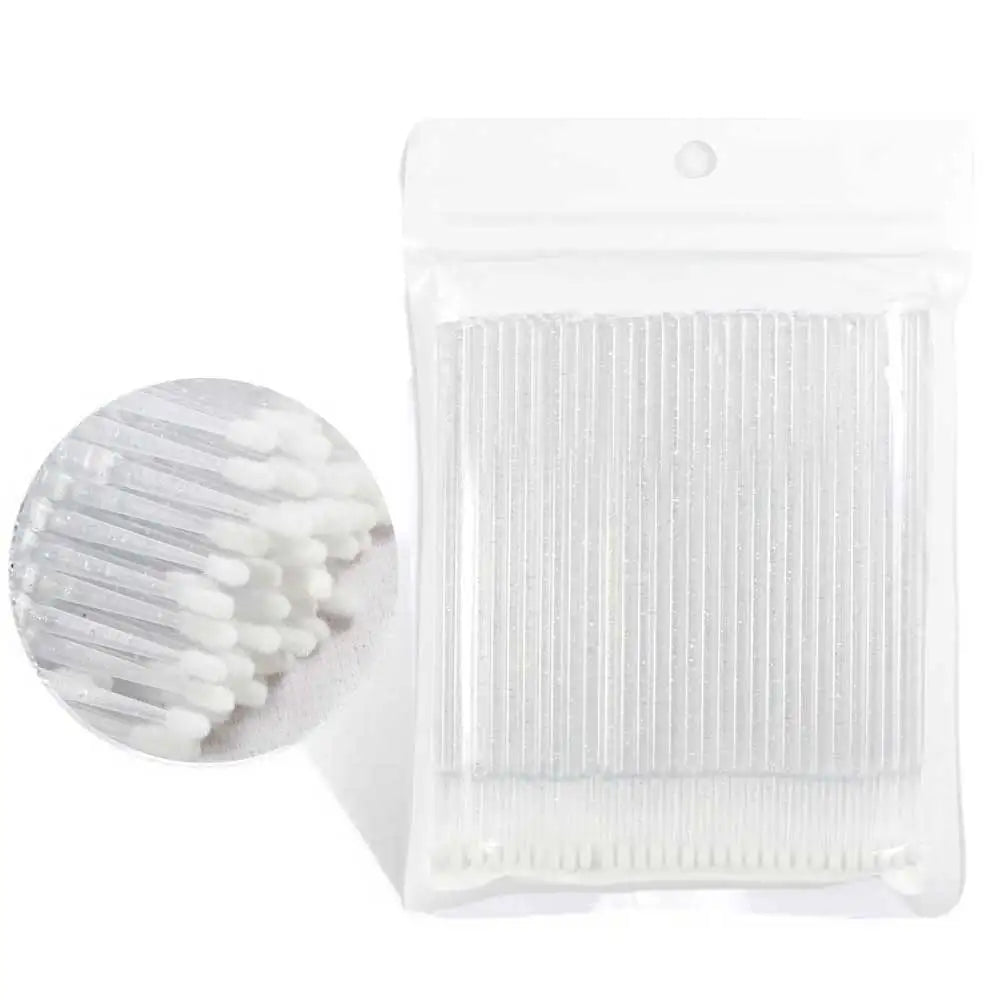 Crystal Disposable Eyelash Brushes & Microbrushes for Precise Lash Extensions, Single-Use Tools for Beauty Professionals