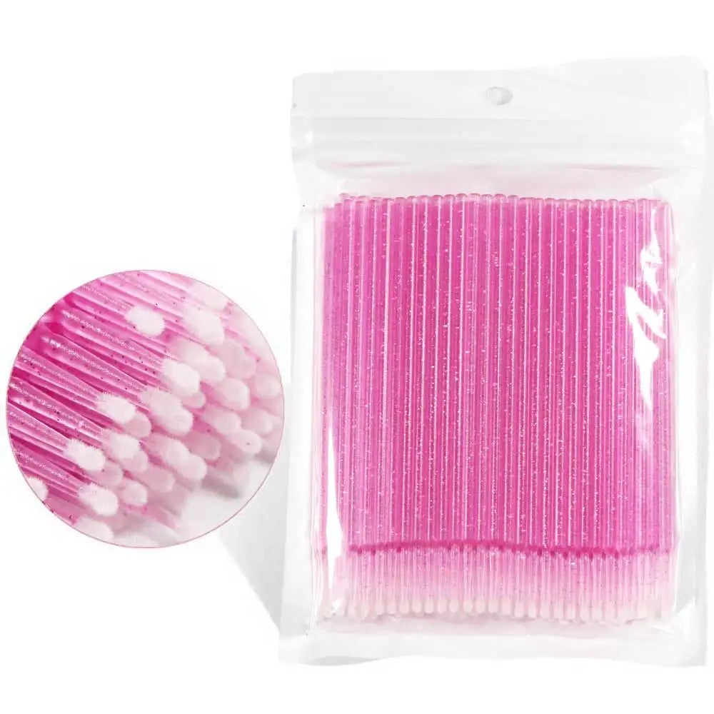 Crystal Disposable Eyelash Brushes & Microbrushes for Precise Lash Extensions, Single-Use Tools for Beauty Professionals