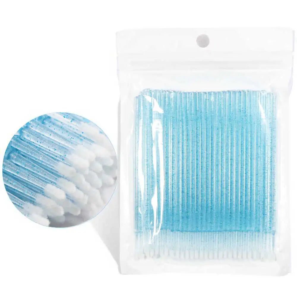 Crystal Disposable Eyelash Brushes & Microbrushes for Precise Lash Extensions, Single-Use Tools for Beauty Professionals