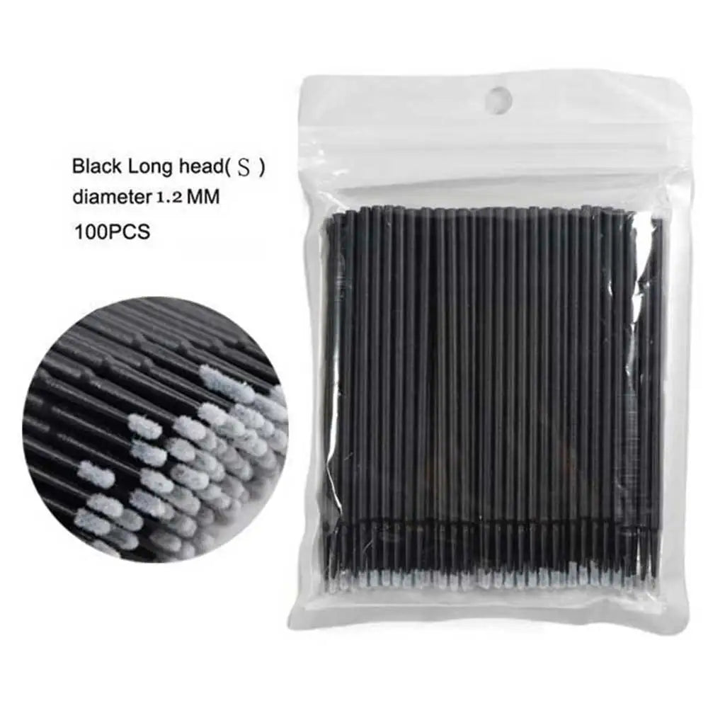 Crystal Disposable Eyelash Brushes & Microbrushes for Precise Lash Extensions, Single-Use Tools for Beauty Professionals