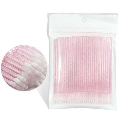 Crystal Disposable Eyelash Brushes & Microbrushes for Precise Lash Extensions, Single-Use Tools for Beauty Professionals
