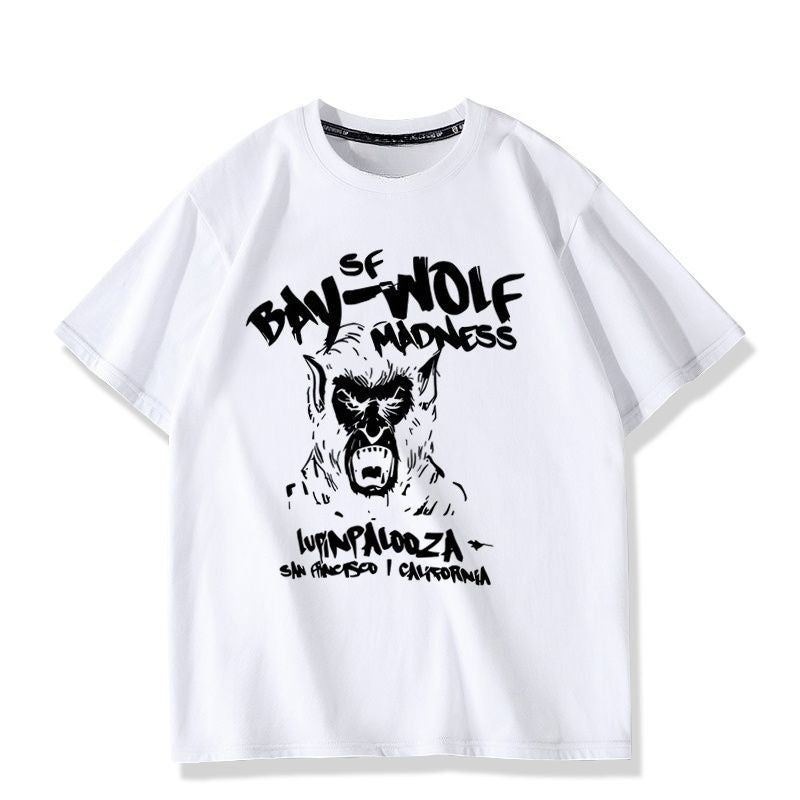 Unisex Wednesday Printed T-Shirt, Cotton Short Sleeve Tee with Vintage Y2K Pattern for Summer Style